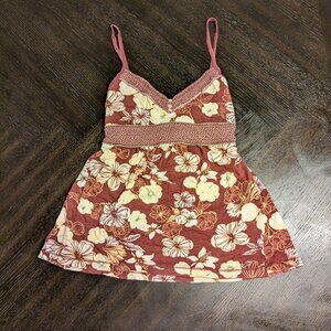 Vintage Hollister Floral Babydoll Top – Red, Size L